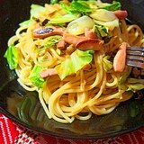 絶品和パスタ、キャベツと塩辛のスパゲッティーニ